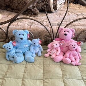 Vintage Ty Beanie Babies new baby sets, one buddy, two beanies.